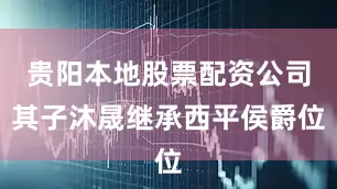 贵阳本地股票配资公司其子沐晟继承西平侯爵位