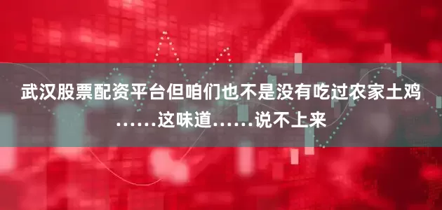 武汉股票配资平台但咱们也不是没有吃过农家土鸡……这味道……说不上来