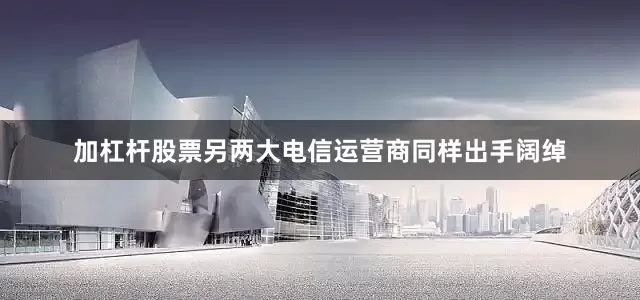 加杠杆股票　　另两大电信运营商同样出手阔绰